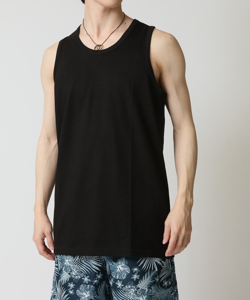 TopIsm(トップイズム)の「吸汗速乾ストレッチ 無地 タンクトップ ノースリーブ(タンクトップ・メンズ・ブルー/カーキ/ベージュ/ブラック/ホワイト/チャコール・L/M/LL)」の14枚目の写真