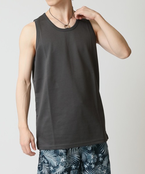 TopIsm(トップイズム)の「吸汗速乾ストレッチ 無地 タンクトップ ノースリーブ(タンクトップ・メンズ・ブルー/カーキ/ベージュ/ブラック/ホワイト/チャコール・L/M/LL)」の18枚目の写真