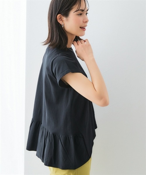 7days Life Styling（セブンデイズライフスタイリング）の「バックフレア綿混ニットプルオーバー（接触冷感・毛玉になりにくい・UVカット）＜大きいサイズ有＞（ニット/セーター・レディース・ブラック/ブルー/杢グレー・S/M/L/LL/3L）」の4枚目の写真