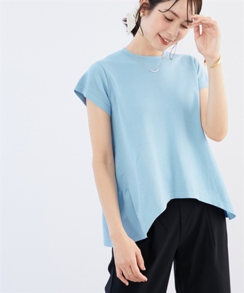 7days Life Styling（セブンデイズライフスタイリング）の「バックフレア綿混ニットプルオーバー（接触冷感・毛玉になりにくい・UVカット）＜大きいサイズ有＞（ニット/セーター・レディース・ブラック/ブルー/杢グレー・S/M/L/LL/3L）」の9枚目の写真