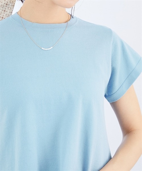 7days Life Styling（セブンデイズライフスタイリング）の「バックフレア綿混ニットプルオーバー（接触冷感・毛玉になりにくい・UVカット）＜大きいサイズ有＞（ニット/セーター・レディース・ブラック/ブルー/杢グレー・S/M/L/LL/3L）」の13枚目の写真