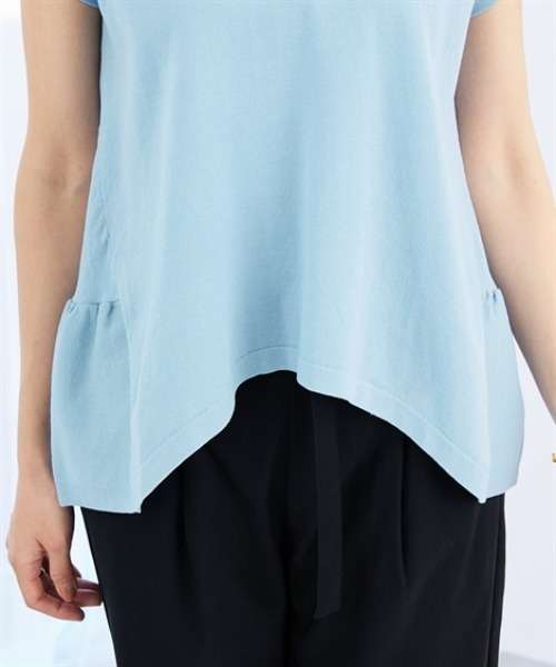 7days Life Styling（セブンデイズライフスタイリング）の「バックフレア綿混ニットプルオーバー（接触冷感・毛玉になりにくい・UVカット）＜大きいサイズ有＞（ニット/セーター・レディース・ブラック/ブルー/杢グレー・S/M/L/LL/3L）」の15枚目の写真