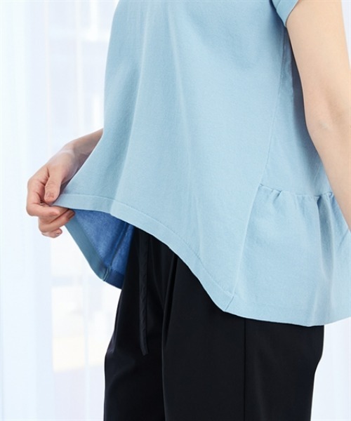 7days Life Styling（セブンデイズライフスタイリング）の「バックフレア綿混ニットプルオーバー（接触冷感・毛玉になりにくい・UVカット）＜大きいサイズ有＞（ニット/セーター・レディース・ブラック/ブルー/杢グレー・S/M/L/LL/3L）」の17枚目の写真