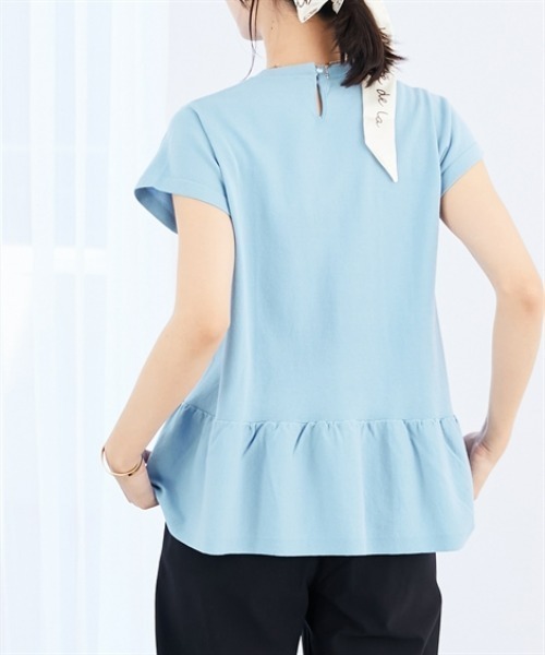 7days Life Styling（セブンデイズライフスタイリング）の「バックフレア綿混ニットプルオーバー（接触冷感・毛玉になりにくい・UVカット）＜大きいサイズ有＞（ニット/セーター・レディース・ブラック/ブルー/杢グレー・S/M/L/LL/3L）」の18枚目の写真