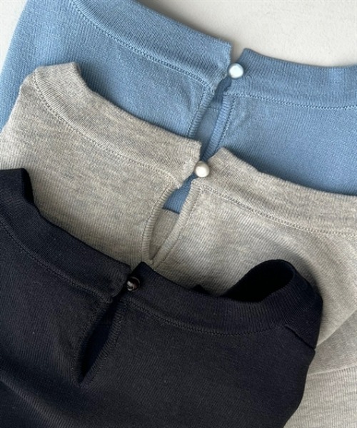 7days Life Styling（セブンデイズライフスタイリング）の「バックフレア綿混ニットプルオーバー（接触冷感・毛玉になりにくい・UVカット）＜大きいサイズ有＞（ニット/セーター・レディース・ブラック/ブルー/杢グレー・S/M/L/LL/3L）」の20枚目の写真