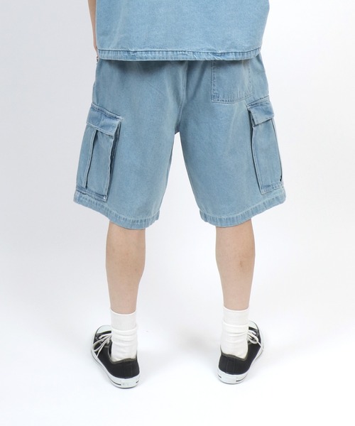 ANPAS(アンパス)の「Vintage Design Indigo Denim Cargo Half Pants/ヴィンテージデザイン インディゴ デニムカーゴパンツ ハーフパンツ メンズ レディース(デニムパンツ・メンズ・ブラック/サックスブルー/ブルー・LL/L/M)」の19枚目の写真