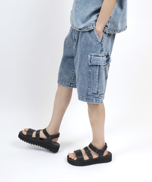 ANPAS(アンパス)の「Vintage Design Indigo Denim Cargo Half Pants/ヴィンテージデザイン インディゴ デニムカーゴパンツ ハーフパンツ メンズ レディース(デニムパンツ・メンズ・ブラック/サックスブルー/ブルー・LL/L/M)」の21枚目の写真