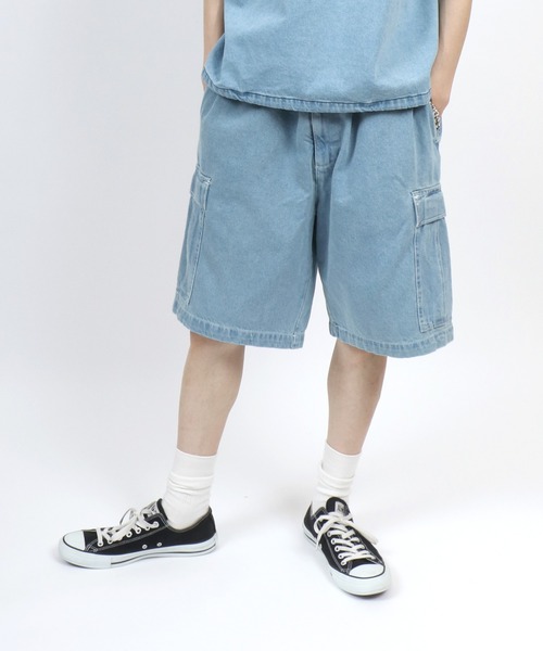 ANPAS(アンパス)の「Vintage Design Indigo Denim Cargo Half Pants/ヴィンテージデザイン インディゴ デニムカーゴパンツ ハーフパンツ メンズ レディース(デニムパンツ・メンズ・ブラック/サックスブルー/ブルー・LL/L/M)」の16枚目の写真