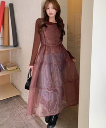 LAFFMO | カットソーとシアーワンピース　２枚セット(その他トップス)