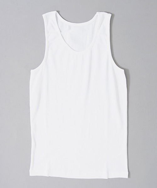 Revo.（レボ）の「スリムフィット テレコ リブ ノースリーブ タンクトップ（タンクトップ・メンズ・グレー/ホワイト/チャコール/ブラック・L/LL/M）」の2枚目の写真