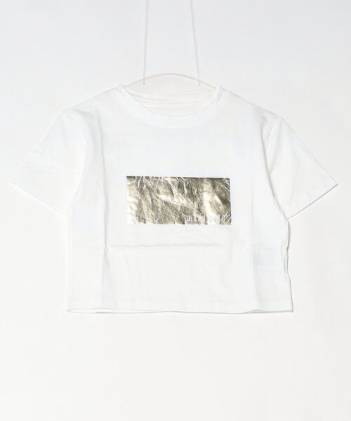 Per sist ence(パーシエンス)の「箔プリントショート丈Tシャツ(Tシャツ/カットソー・レディース・ホワイト×ピンク/ホワイト×シルバー/ブラック×シルバー/ホワイト×ゴールド/ブラック×ゴールド・ONE SIZE)」の17枚目の写真