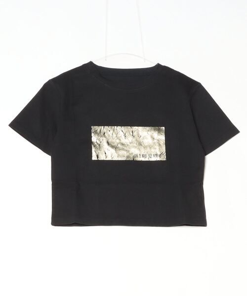 Per sist ence(パーシエンス)の「箔プリントショート丈Tシャツ(Tシャツ/カットソー・レディース・ホワイト×ピンク/ホワイト×シルバー/ブラック×シルバー/ホワイト×ゴールド/ブラック×ゴールド・ONE SIZE)」の21枚目の写真