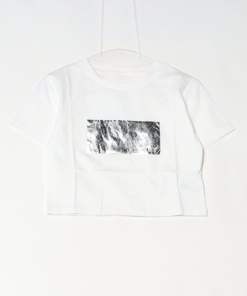 Per sist ence(パーシエンス)の「箔プリントショート丈Tシャツ(Tシャツ/カットソー・レディース・ホワイト×ピンク/ホワイト×シルバー/ブラック×シルバー/ホワイト×ゴールド/ブラック×ゴールド・ONE SIZE)」の19枚目の写真