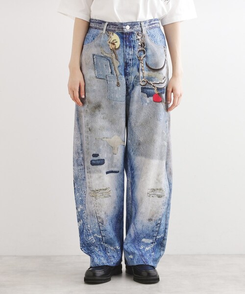 tk.TAKEO KIKUCHI(ティーケータケオキクチ)の「グラフィティデニム(デニムパンツ・レディース・ブルー・66)」の3枚目の写真