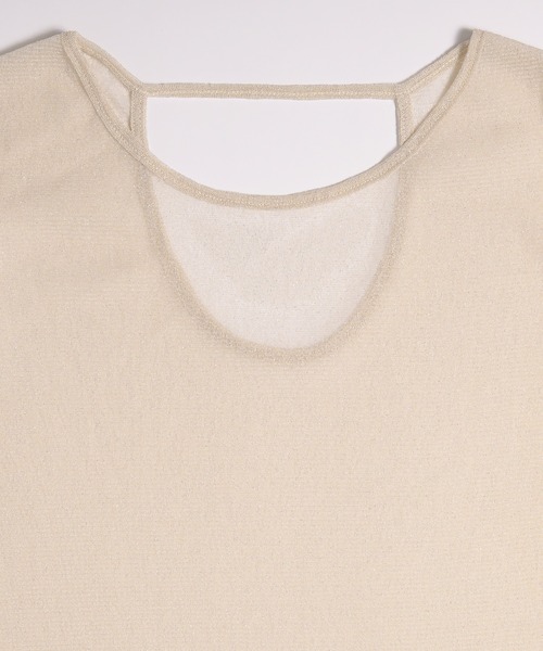MUHET(ミュエータ)の「glitter back open sheer tops / グリッターバックオープンシアートップス(Tシャツ/カットソー・レディース・ライトグレー/ブラック/アイボリー・FREE)」の14枚目の写真