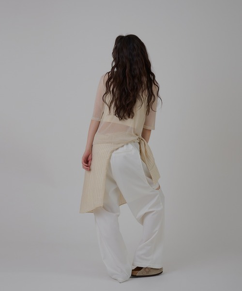 MUHET(ミュエータ)の「glitter back open sheer tops / グリッターバックオープンシアートップス(Tシャツ/カットソー・レディース・ライトグレー/ブラック/アイボリー・FREE)」の21枚目の写真