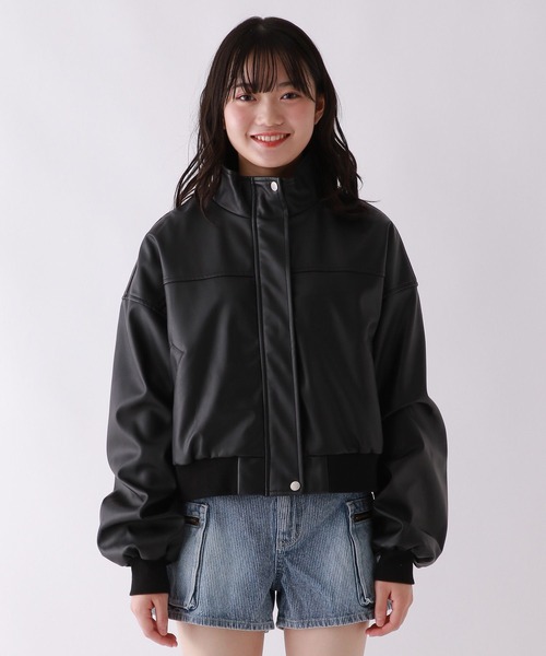 セール】フェイクレザーショートブルゾン（ブルゾン）｜repipi armario