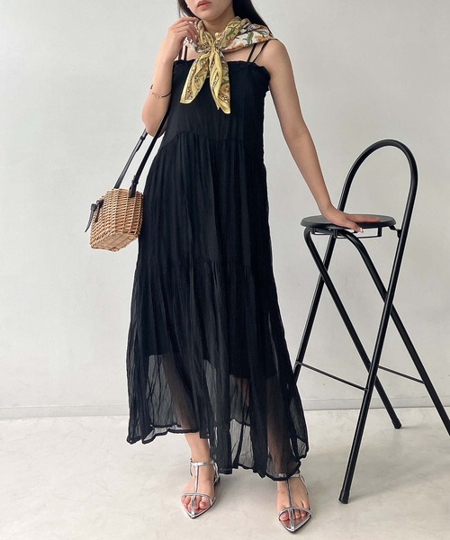 AS KNOW AS plus(アズノゥアズプラス)の「●アソートデザイン ティアードキャミワンピース(ワンピース・レディース・ブルー系/ブラック/ブラウン系・FREE)」の11枚目の写真