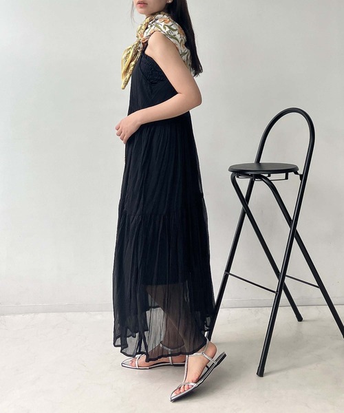 AS KNOW AS plus(アズノゥアズプラス)の「●アソートデザイン ティアードキャミワンピース(ワンピース・レディース・ブルー系/ブラック/ブラウン系・FREE)」の10枚目の写真