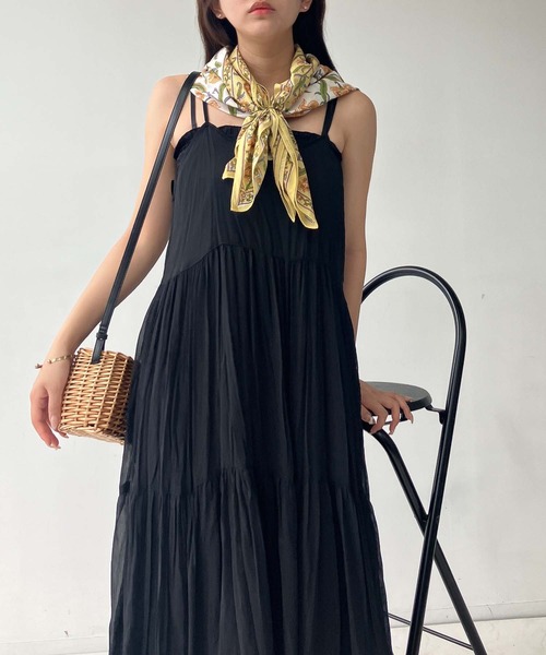 AS KNOW AS plus(アズノゥアズプラス)の「●アソートデザイン ティアードキャミワンピース(ワンピース・レディース・ブルー系/ブラック/ブラウン系・FREE)」の8枚目の写真