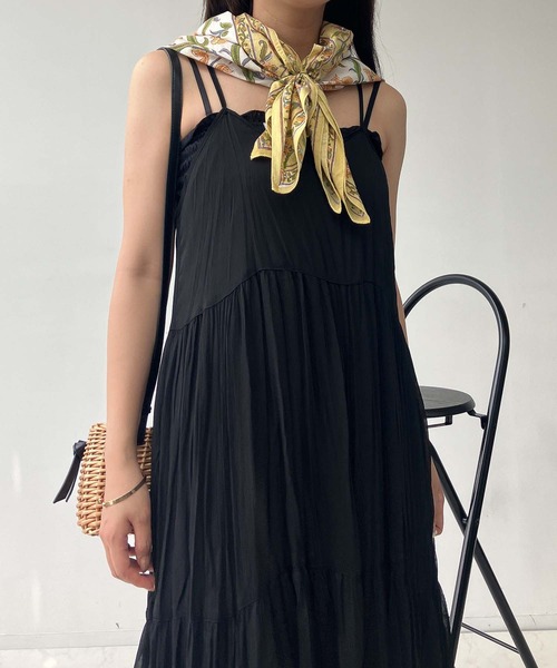 AS KNOW AS plus(アズノゥアズプラス)の「●アソートデザイン ティアードキャミワンピース(ワンピース・レディース・ブルー系/ブラック/ブラウン系・FREE)」の6枚目の写真