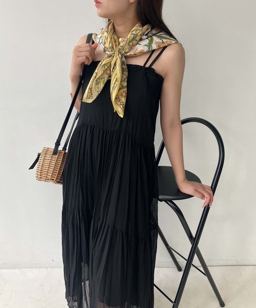 AS KNOW AS plus(アズノゥアズプラス)の「●アソートデザイン ティアードキャミワンピース(ワンピース・レディース・ブルー系/ブラック/ブラウン系・FREE)」の5枚目の写真