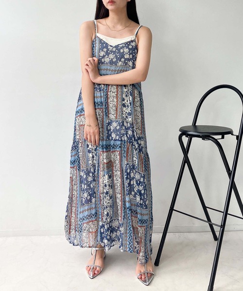 AS KNOW AS plus(アズノゥアズプラス)の「●アソートデザイン ティアードキャミワンピース(ワンピース・レディース・ブルー系/ブラック/ブラウン系・FREE)」の19枚目の写真