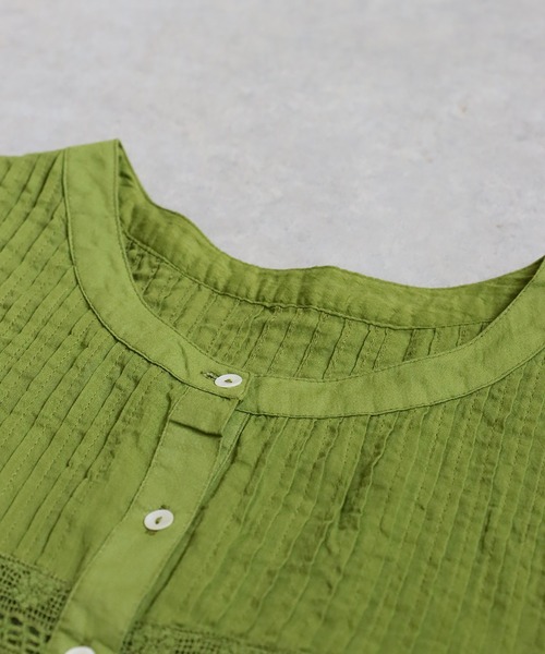 antiqua(アンティカ)の「刺繍ブラウス(シャツ/ブラウス・レディース・ブラック/ホワイト/グリーン/パープル・ONESIZE)」の9枚目の写真