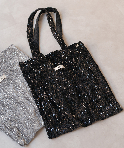Uhr（ウーア）の「Uhr/ウーア 別注Spangle Velour Tote（トートバッグ・レディース・グレー/ブラック系その他・FREE）」の2枚目の写真