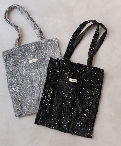Uhr（ウーア）の「Uhr/ウーア 別注Spangle Velour Tote（トートバッグ・レディース・グレー/ブラック系その他・FREE）」の15枚目の写真