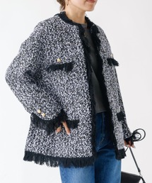 DESIGNWORKS（デザインワークス）の「BEAUVET カラーツイードジャケット（ノーカラージャケット）」