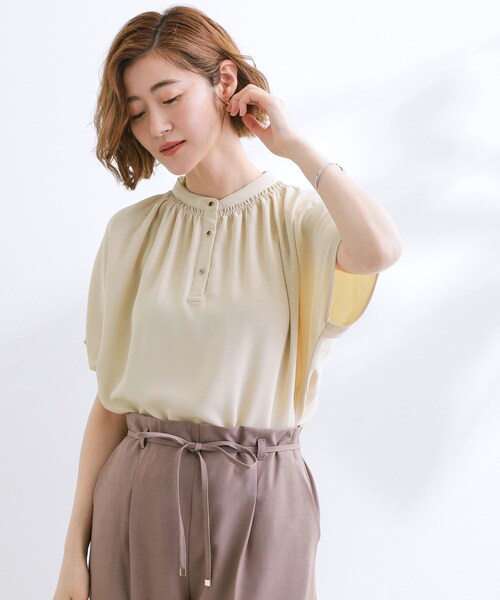 grove(グローブ)の「【さらりと着られる/二の腕カバー】多機能ドルマンスリーブブラウス(シャツ/ブラウス・レディース・チャコールグレー/ナチュラル/オレンジ系/ホワイト系5/ブラック系・02/03/05/04/01)」の19枚目の写真