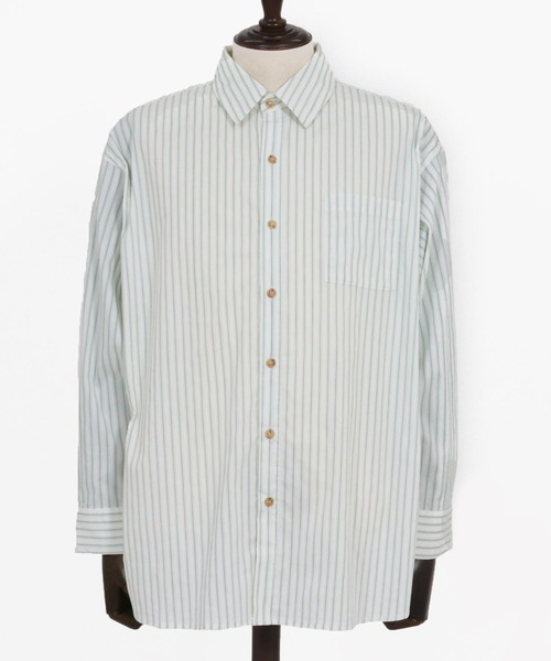 CAMBIO(カンビオ)の「ms6160-Stripe Oversized Regular Shirts シャツ(シャツ/ブラウス・メンズ・サックスブルー/ホワイト・S/M/L)」の16枚目の写真