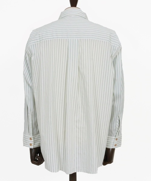 CAMBIO(カンビオ)の「ms6160-Stripe Oversized Regular Shirts シャツ(シャツ/ブラウス・メンズ・サックスブルー/ホワイト・S/M/L)」の17枚目の写真