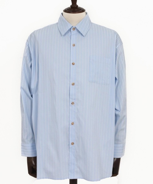CAMBIO(カンビオ)の「ms6160-Stripe Oversized Regular Shirts シャツ(シャツ/ブラウス・メンズ・サックスブルー/ホワイト・S/M/L)」の18枚目の写真