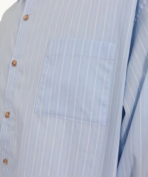 CAMBIO(カンビオ)の「ms6160-Stripe Oversized Regular Shirts シャツ(シャツ/ブラウス・メンズ・サックスブルー/ホワイト・S/M/L)」の22枚目の写真
