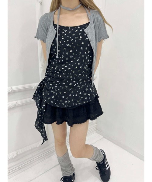 WC（ダブル シー）の「アシメフリルフラワーキャミソール（キャミソール・レディース・ブラック/ホワイト・FREE）」の11枚目の写真