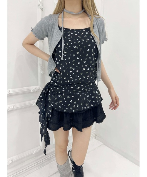 WC（ダブル シー）の「アシメフリルフラワーキャミソール（キャミソール・レディース・ブラック/ホワイト・FREE）」の13枚目の写真