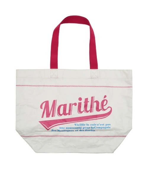 MARITHE + FRANCOIS GIRBAUD(マリテフランソワジルボー)の「TARPAULIN BIG SHOPPER BAG(エコバッグ/サブバッグ・レディース・ピンク/ネイビー/ホワイト・フリー)」の6枚目の写真