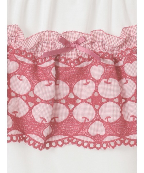 PINK HOUSE（ピンクハウス）の「チェリーレース使いカットソー（Tシャツ/カットソー・レディース・ブラック/ピンク/キナリ/ライトグリーン/ブルーグレー・MEDIUM/LARGE）」の11枚目の写真