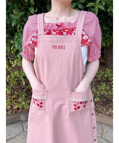 PINK HOUSE（ピンクハウス）の「チェリーレース使いカットソー（Tシャツ/カットソー・レディース・ブラック/ピンク/キナリ/ライトグリーン/ブルーグレー・MEDIUM/LARGE）」の17枚目の写真