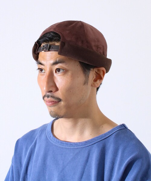 GLOSTER（グロスター）の「【GLOSTER/グロスター】コンビネーションロールキャップ 異素材ミックス スエード×コーデュロイ（キャップ・メンズ・ブラック/ブラウン/グレー・FREE）」の3枚目の写真