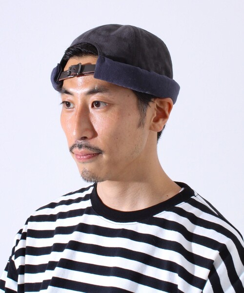 GLOSTER（グロスター）の「【GLOSTER/グロスター】コンビネーションロールキャップ 異素材ミックス スエード×コーデュロイ（キャップ・メンズ・ブラック/ブラウン/グレー・FREE）」の4枚目の写真