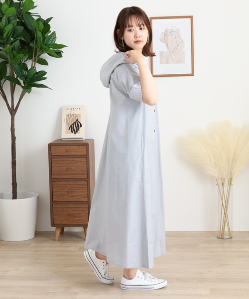 Emago（イマゴ）の「EMAGO アスパラ刺繍ワンピース（ワンピース・レディース・ブルー/グレー・FREE）」の17枚目の写真