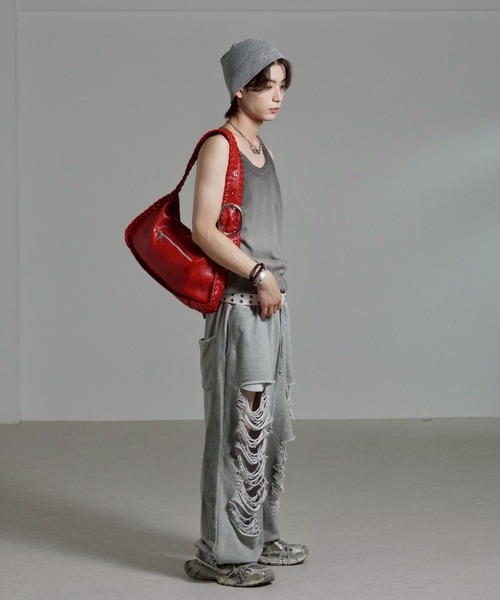 Chikashitsu +（チカシツプラス）の「【Chikashitsu +】dirty wash sleeveless / 【チカシツプラス】ダーティウォッシュタンクトップ（タンクトップ・メンズ・ブラック/グレー・ONE SIZE）」の16枚目の写真