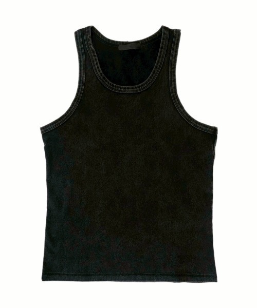 Chikashitsu +（チカシツプラス）の「【Chikashitsu +】dirty wash sleeveless / 【チカシツプラス】ダーティウォッシュタンクトップ（タンクトップ・メンズ・ブラック/グレー・ONE SIZE）」の13枚目の写真