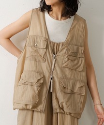 emesuelee（エメスーリー）の「Wジップ ナイロンシアーポケットワークベスト（ベスト）」