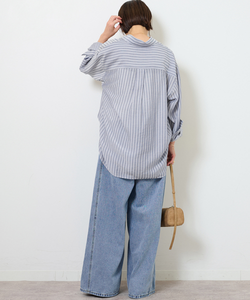 JOURNAL STANDARD relume(ジャーナルスタンダード レリューム)の「ダブルストライプソフトシャツ(シャツ/ブラウス・レディース・サックスブルー/ベージュ/ホワイト・FREE)」の13枚目の写真
