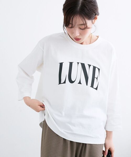 le.coeur blanc（ルクールブラン）の「《手洗い可能》LUNEロゴTEE（Tシャツ/カットソー・レディース・ダークグレー/モカ/オフホワイト・38）」の17枚目の写真