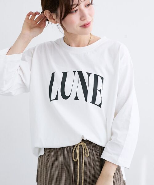 le.coeur blanc（ルクールブラン）の「《手洗い可能》LUNEロゴTEE（Tシャツ/カットソー・レディース・ダークグレー/モカ/オフホワイト・38）」の20枚目の写真